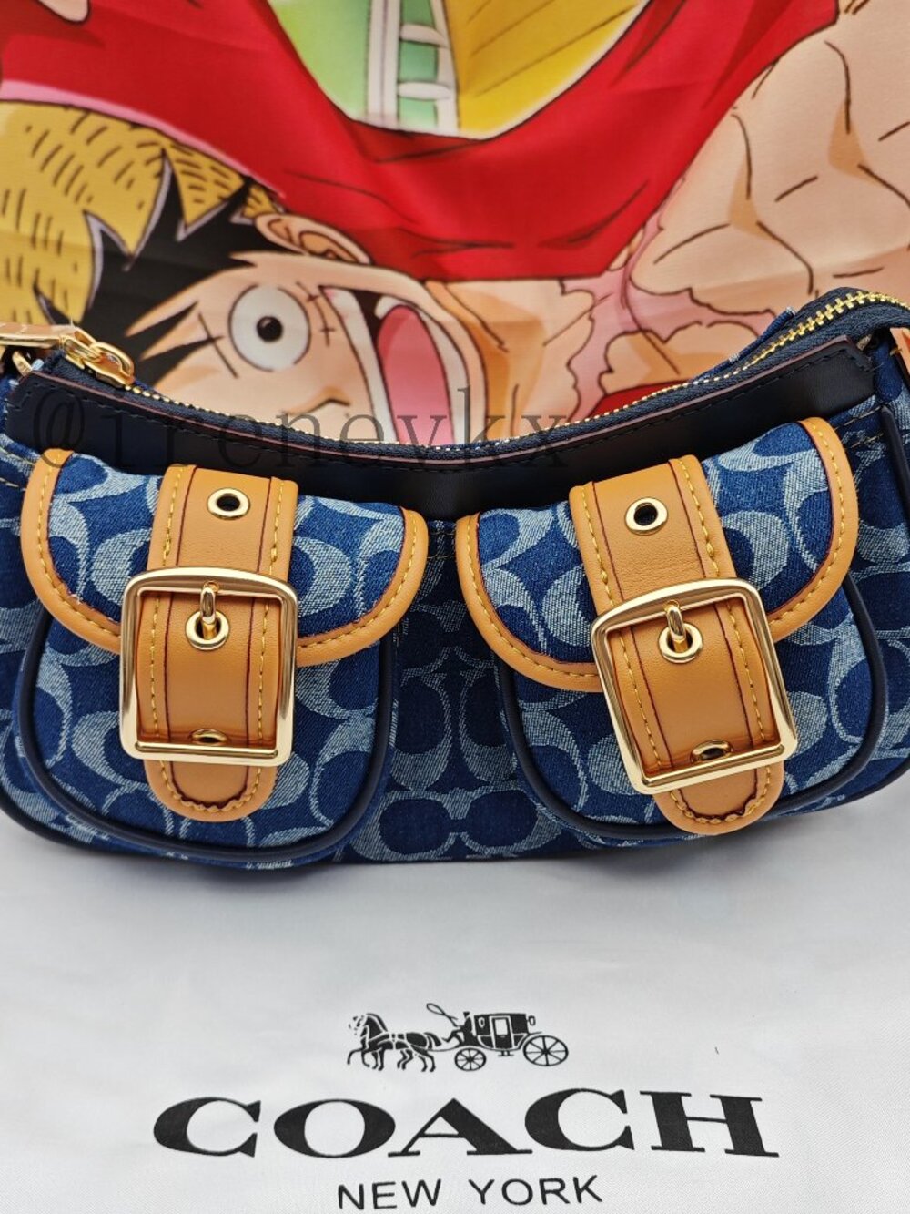 Coach Ashton In Signature Denim Shoulder Bag